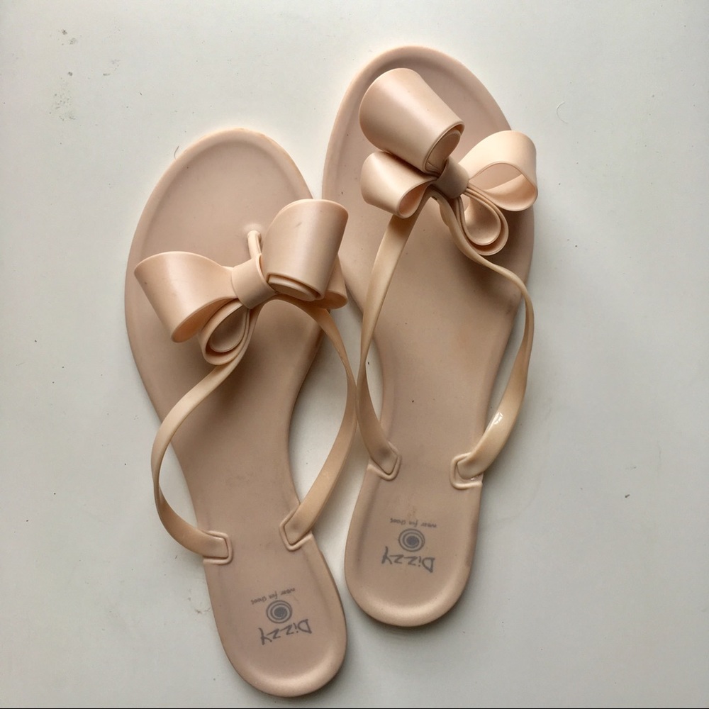 Nude Jelly Bow Sandals